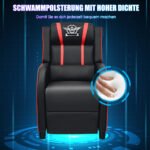 Ergonomiška žaidimų kėdė su kojų atrama ir reguliuojamu atlošu (Raudona ir juoda)