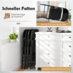 Sulankstomos kėdės su metaliniu rėmu ir PVC apmušalu (4 vnt.) (Juoda)