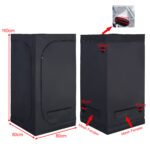 Augalų auginimo palapinė su užtrauktuku 80 x 80 x 160 cm (Juoda)