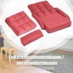 Reguliuojama penkių padėčių sofa-lova (Raudona)