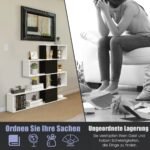 Medinis kopėčių stiliaus 5 lentynų stovas (Juoda ir balta)