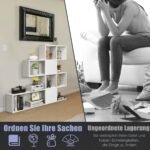 5 pakopų kopėčių formos medinė lentyna (Balta)