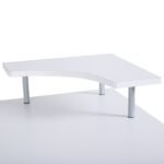 Kompiuterio stalas su ištraukiamu klaviatūros stalčiumi ir spausdintuvo lentyna (Balta)