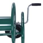 Metalinis sodo žarnos vežimėlis su pneumatiniais ratais (Žalia)