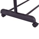 Išplečiama drabužių kabykla su apatine lentyna ir ratukais (Juoda ir sidabrinė)