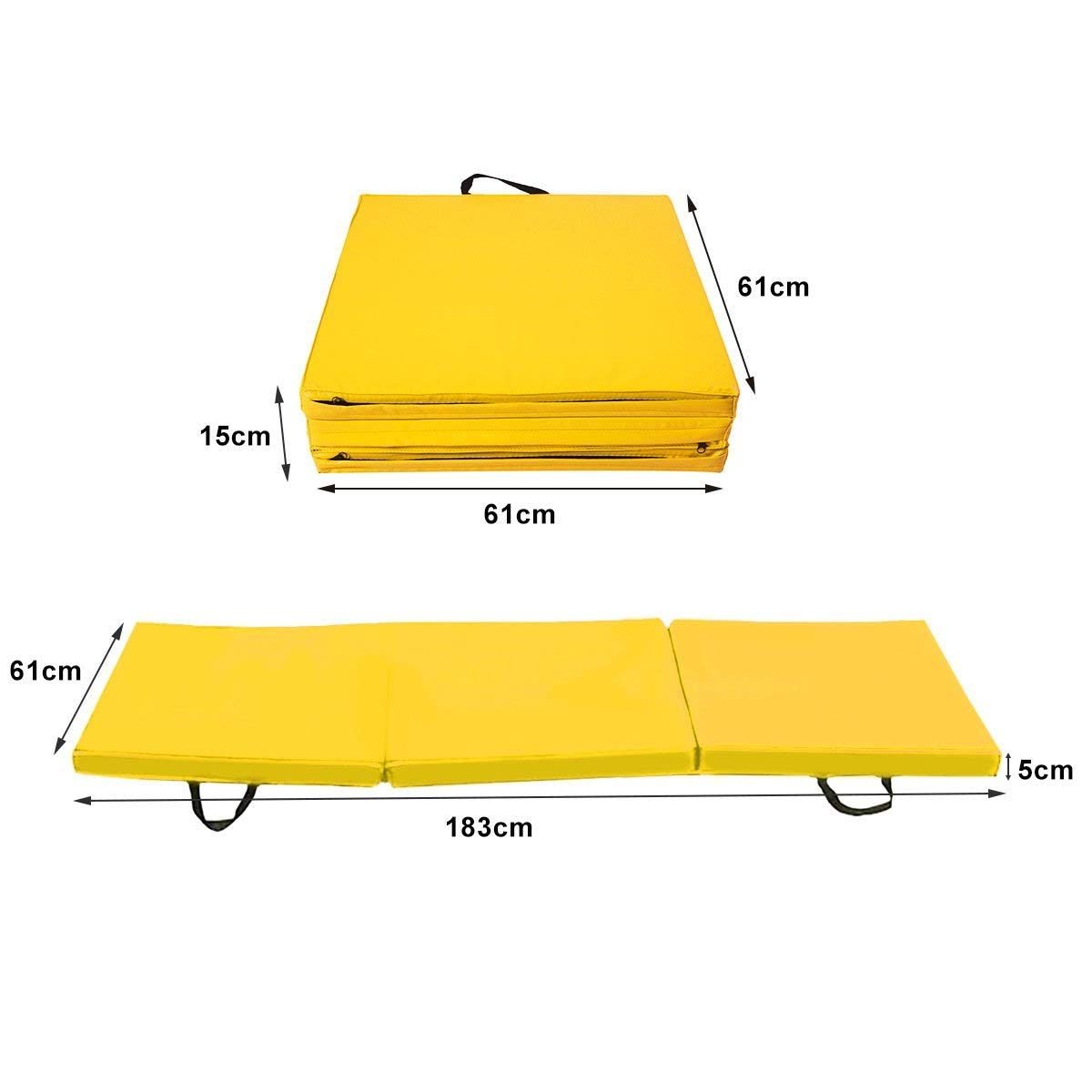 51cki6bnfyl._sl1200__4 Sulankstomas daugiafunkcis gimnastikos kilimėlis 183x61x5 cm (Geltona)