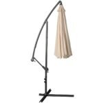 Pakabinamas lauko skėtis su rankena ir UV apsauga 3 m (Smėlio spalva)