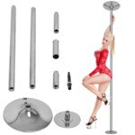 Profesionali 45 mm šokių lazda su reguliuojamu aukščiu (Sidabrinė)