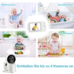 Vaizdo kūdikio monitorius su 360° besisukančia kamera ir LCD ekranu (Balta)