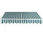 Tiesaus kampo markizė balkonui ir terasai 3 m x 2 5 m (Žalia ir balta)