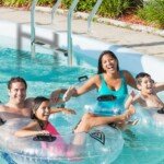 Dvipakopiai baseino laiptai su atrama (Sidabrinė)