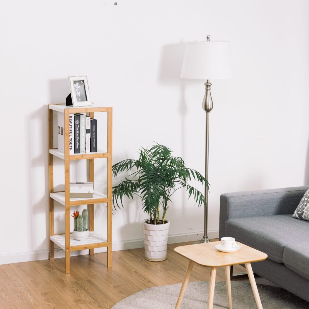 Daugiatikslis 4 arba 5 lentynų stovimas lentynų komplektas (Natūrali)