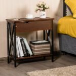Stalelis su lentyna 61 x 28 5 x 61 cm metalinis (Ruda)