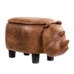 Vaikiškas pufas-arkliukas su daiktadėže ir dangčiu (Ruda)