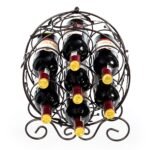 Stovas 7 vyno buteliams geležies 31 x 16 x 36 cm (Bronzos)