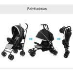 Lengvas ir sulankstomas vaikiškas vežimėlis-skėtukas (Juoda)