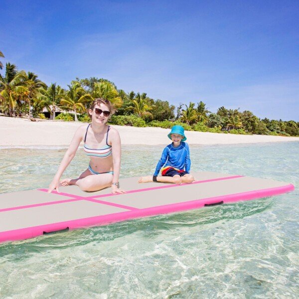 Pripučiama gimnastikos takas 300x100x10 cm (Rožinė)