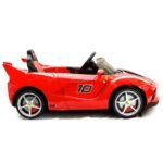 Elektrinis vaikiškas automobilis su LED žibintais ir atidaromomis durelėmis (Raudona)