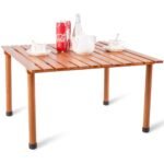 Sulankstomas pušies medienos lauko stalas 70x69 cm (Ruda)