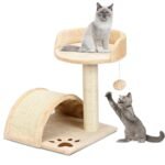 Namelių ir draskyklių rinkinys katėms su stulpeliais (Smėlio)