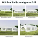 Sodo paviljono 3x9m su UV apsauga (Balta)