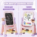 Dvipusė vaikų mokymosi lenta baltu ir kreidiniu paviršiumi (Violetinė)