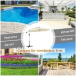 3 metrų skėtis nuo saulės su reguliuojamu kampu ir aliuminio rėmu (Smėlio)