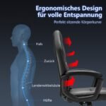 Ergonomiška žaidimų kėdė reguliuojamo aukščio (Juoda)