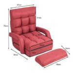 Reguliuojama penkių padėčių sofa-lova (Raudona)