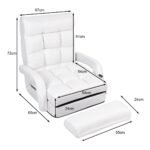 Reguliuojama sofa-lova patogiam poilsiui (Balta)