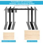 Elektrinis reguliuojamo aukščio stalo rėmas (Juoda)