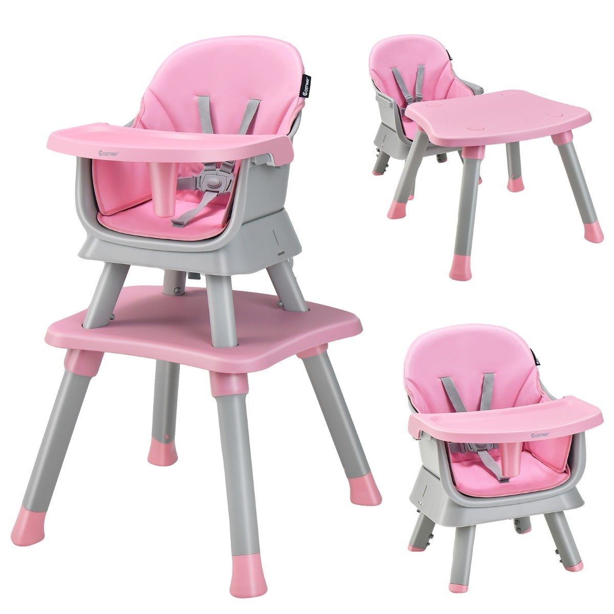 6-in-1_babyhochstuhl-ad10027pi_1_ Daugiafunkcė 6-in-1 vaikiška kėdutė-stalas (Rožinė)