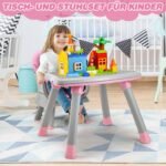 Daugiafunkcė 6-in-1 vaikiška kėdutė-stalas (Rožinė)