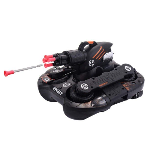Nuotoliniu būdu valdomas amfibinis tankas su šaudymo funkcija tinkantis sausumai ir vandeniui (Juoda)