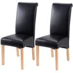 Dviejų valgomojo kėdžių komplektas su aukštais atlošais (Raudona)