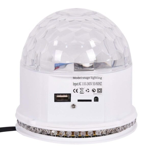 Krištolinis MP3 disko rutulys su RGB LED šviesos efektais (Balta)