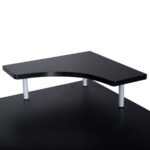 Kompiuterinis stalas su ištraukiama klaviatūros ir spausdintuvo lentyna (Juoda)