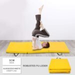 Sulankstomas daugiafunkcis gimnastikos kilimėlis 183x61x5 cm (Geltona)