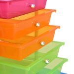 Universalus mobilus stalčių vežimėlis su 20 skyrių (Skaidriaspalvė)