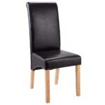 Minkštos valgomojo kėdės su aukštu atlošu 2 vnt. (Juoda)