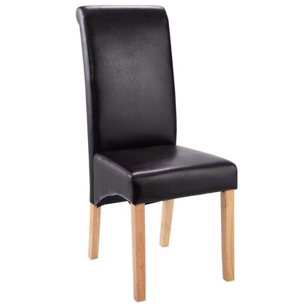 Dviejų valgomojo kėdžių komplektas su aukštais atlošais (Raudona)