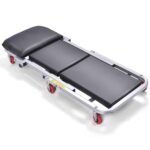 Sulankstomas 2-in-1 dirbtuvių gultas ir montavimo kėdė (Juoda)