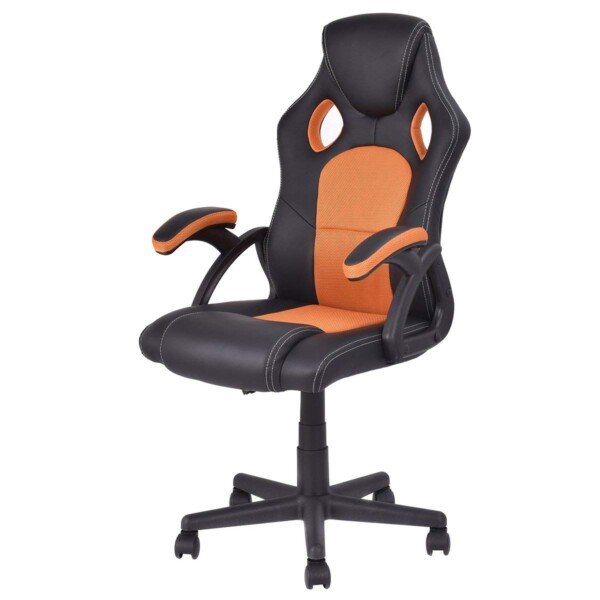 Sportinio dizaino ergonominė biuro kėdė su paminkštinimu (Oranžinė)