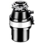 Galingas virtuvės atliekų smulkintuvas su nerūdijančio plieno malimo mechanizmu (Sidabrinė)