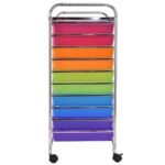 Universalus mobilus stalčių vežimėlis su 20 skyrių (Skaidriaspalvė)