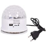 Krištolinis MP3 disko rutulys su RGB LED šviesos efektais (Balta)