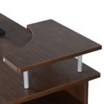 Kompiuterio stalas su ištraukiamu klaviatūros padėklu ir spausdintuvo lentyna (Valriekmedžio)