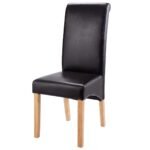 Minkštos valgomojo kėdės su aukštu atlošu 2 vnt. (Juoda)