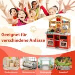 Daugiafunkcinė vaikiška virtuvėlė su garso ir šviesos efektais (Oranžinė)