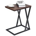 Kompaktiškas staliukas kavai ir nešiojamajam kompiuteriui (Ruda)